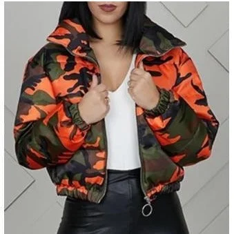 Wholesale women's autumn and winter fashion camouflage cotton coat（CL8258）