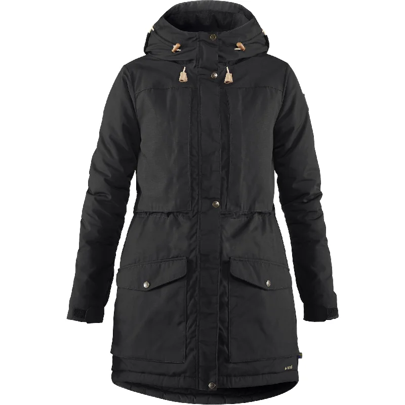 Womens Singi Wool Padded Parka - Black