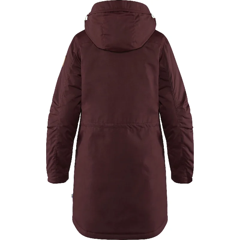 Womens Singi Wool Padded Parka - Dark Garnet