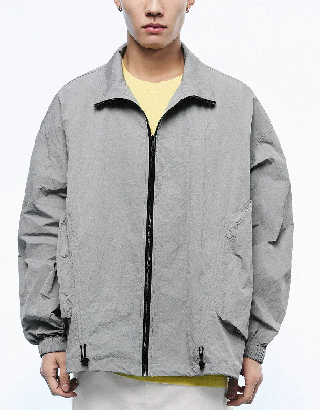 Zipper Front Loose Jacket